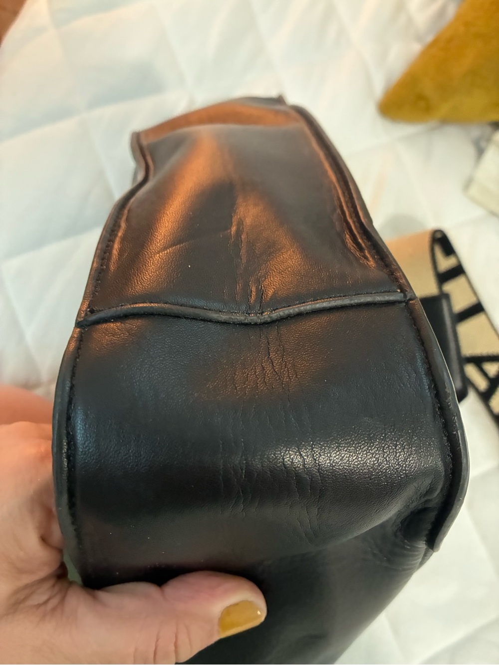 Stella McCartney Black Faux-Leather Crossbody with Logo Jacquard Strap - Picture 4 of 7